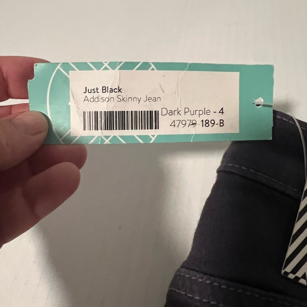 NWT Peach Love California Women's Skinny Jeans - Eggplant color - Picture 3 of 3